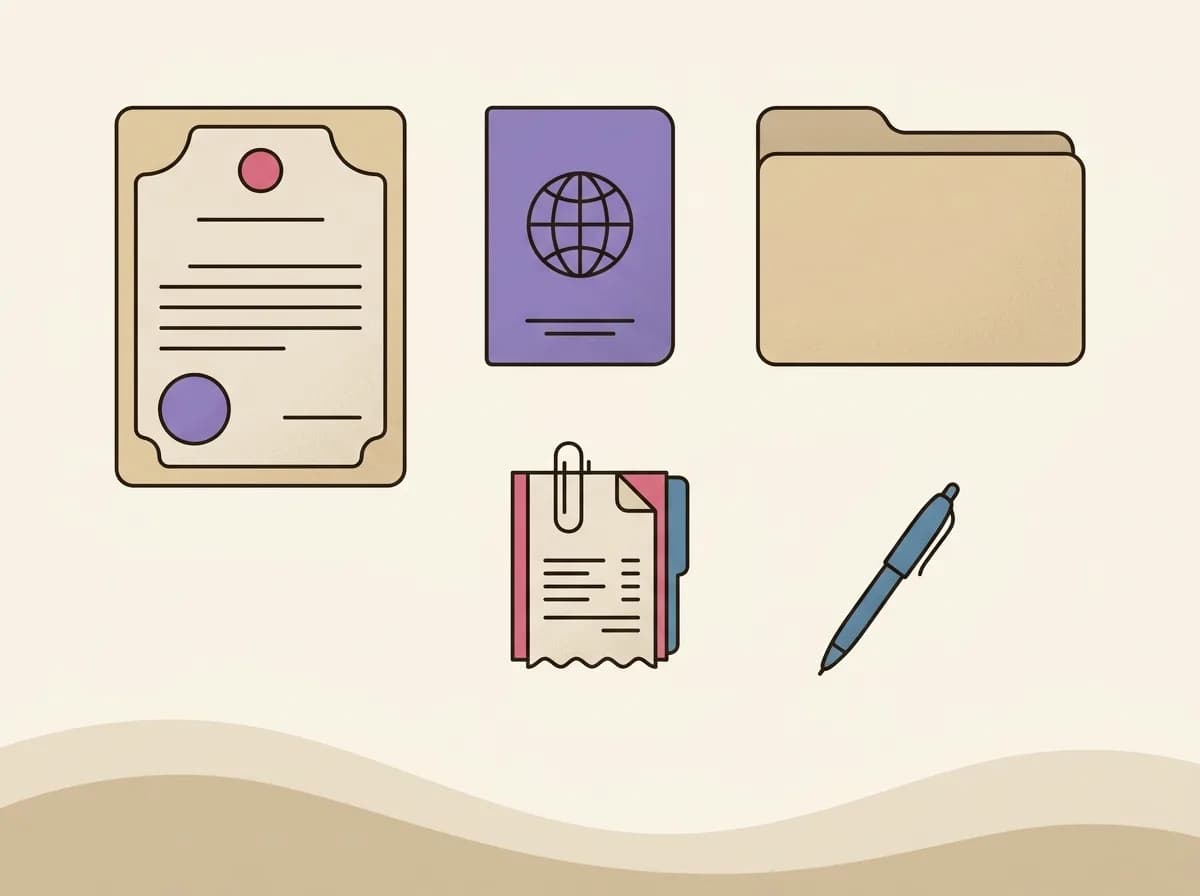 Свидетельство о рождении, паспорт, папка, чеки и ручка — документы для оформления пособий